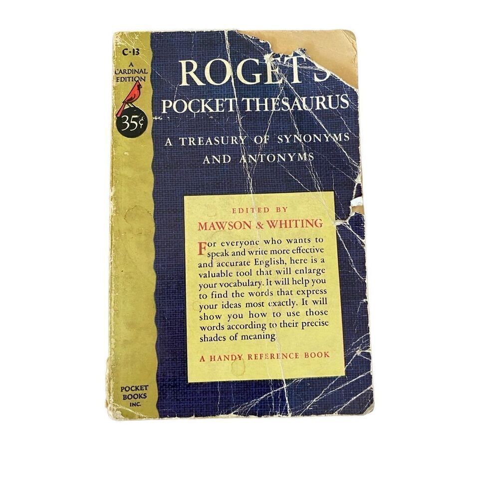 Rogets Pocket Thesaurus Pocket Books 1961 Paperback
